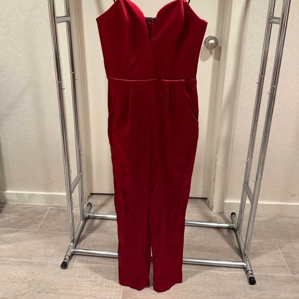 Amanda Uprichard Striking Red Jumpsuit